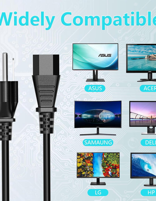 Load image into Gallery viewer, 3 Prong AC Power Cord Cable Replacement for Electronics, TV, Computer, Printer, Radio, Monitor, Samsung, Dell, Vizio, LG, Asus, Laptop and More (10FT)
