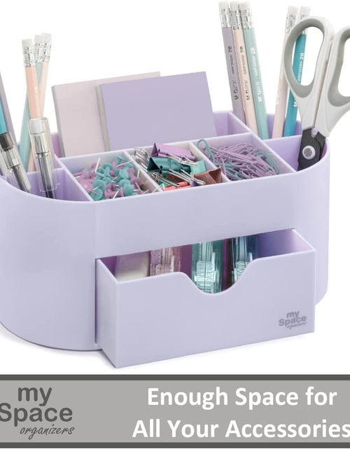 Load image into Gallery viewer, Acrylic Desk Organizer for Office Supplies and Accessories Pen Holder Office Organization Desktop Organizer for Room College Dorm Home School, Light Purple (White Lavender)
