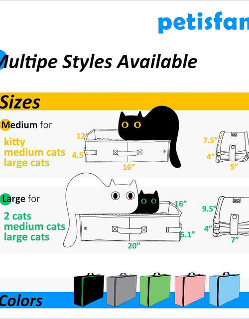 Load image into Gallery viewer, Large Portable Cat Travel Litter Box with Zipperd Top for Medium, Large or Multiple Cats. Odor Control, Leak-Proof, Lightweight for Easy Carry, Easy Storage, Easy to Clean
