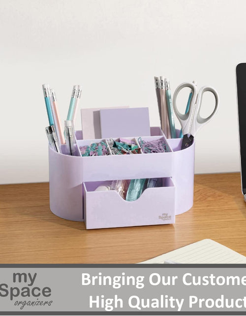 Load image into Gallery viewer, Acrylic Desk Organizer for Office Supplies and Accessories Pen Holder Office Organization Desktop Organizer for Room College Dorm Home School, Light Purple (White Lavender)
