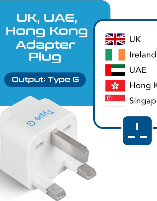 Load image into Gallery viewer, UK, Hong Kong, Ireland, UAE Travel Plug Adapter (Type G) - 3 Pack [Grounded &amp; Universal] (GP-7-3PK)

