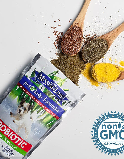 Load image into Gallery viewer, Pet Kelp Probiotic Powder Formula, Organic &amp; Limited Ingredient Superfood Supplement, Kelp, Flaxseed, Pumpkin &amp; Probiotics, Omegas &amp; Probiotics for Digestive Health for Puppy, Adult &amp; Senior Dogs, 8Oz
