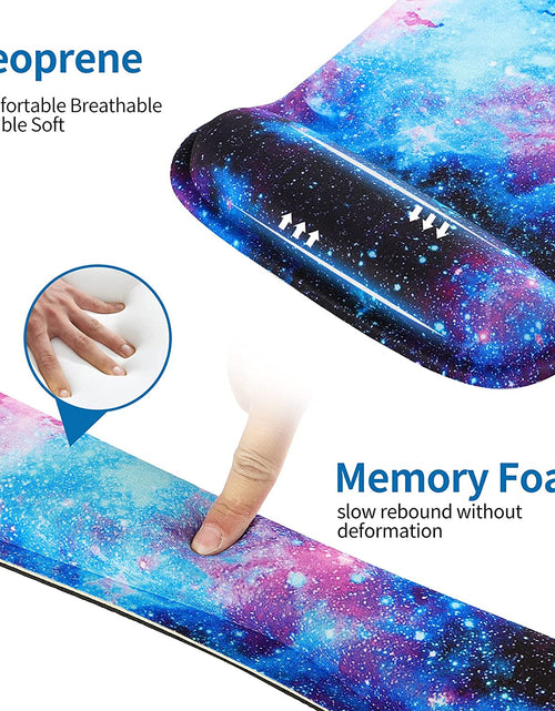 Load image into Gallery viewer, Keyboard Wrist Rest Pad and Mouse Wrist Rest Support Mouse Pad Set,Durable &amp; Comfortable &amp; Lightweight for Easy Typing &amp; Pain Relief-Ergonomic Support (Galaxy)
