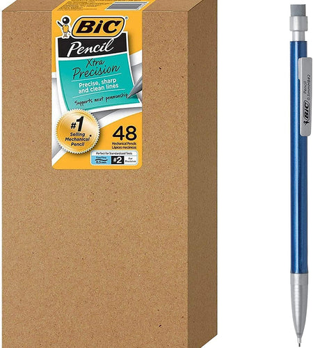 Xtra-Precision Mechanical Pencil, Metallic Barrel, Fine Point (0.5Mm), 48-Count