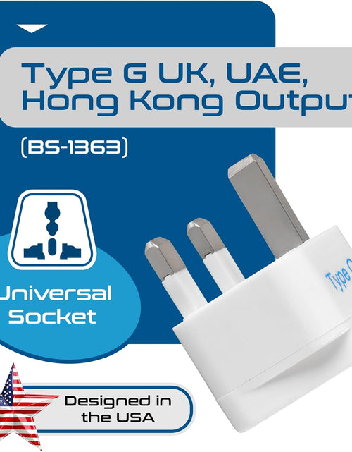Load image into Gallery viewer, UK, Hong Kong, Ireland, UAE Travel Plug Adapter (Type G) - 3 Pack [Grounded &amp; Universal] (GP-7-3PK)
