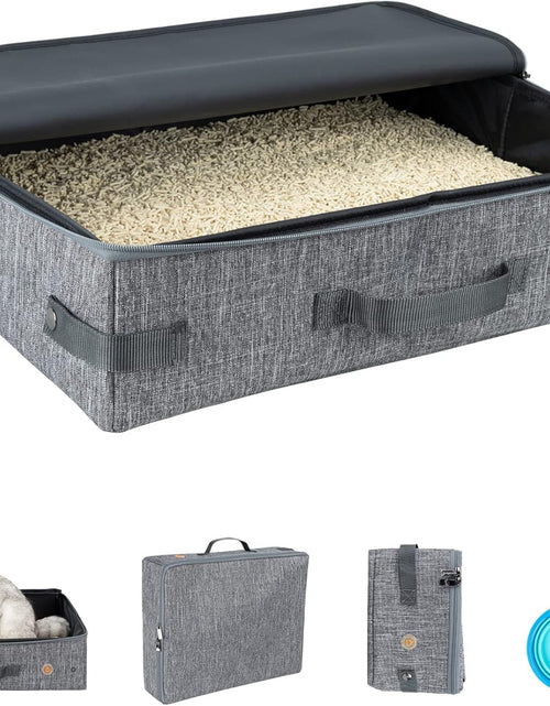 Load image into Gallery viewer, Large Portable Cat Travel Litter Box with Zipperd Top for Medium, Large or Multiple Cats. Odor Control, Leak-Proof, Lightweight for Easy Carry, Easy Storage, Easy to Clean
