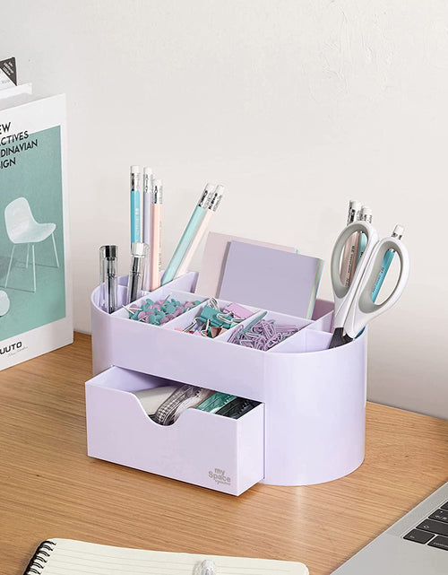 Load image into Gallery viewer, Acrylic Desk Organizer for Office Supplies and Accessories Pen Holder Office Organization Desktop Organizer for Room College Dorm Home School, Light Purple (White Lavender)
