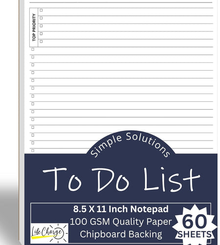TO DO List Planner Notepad, 50 Page Planning Pad. Undated Todo Checklist W/Priority & Note Sections. Organize & Track Projects, Clients or Daily Tasks. 8.5 X 11, A4 Sheets.