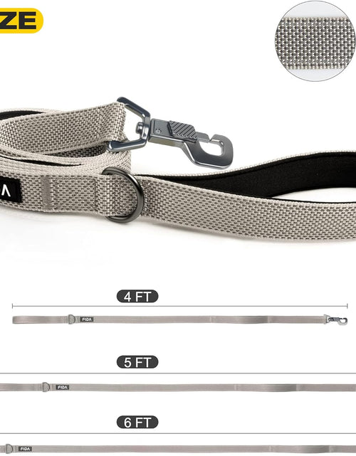 Load image into Gallery viewer, 6 FT Heavy Duty Dog Leash with 2 Comfortable Padded Handles, Traffic Handle &amp; Advanced Easy Snap Hook, Reflective Walking Lead for Large, Medium &amp; Small Breed Dogs, Grey
