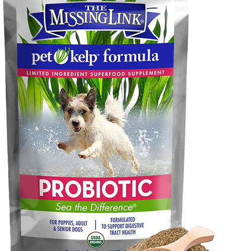 Pet Kelp Probiotic Powder Formula, Organic & Limited Ingredient Superfood Supplement, Kelp, Flaxseed, Pumpkin & Probiotics, Omegas & Probiotics for Digestive Health for Puppy, Adult & Senior Dogs, 8Oz
