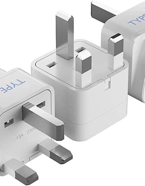 Load image into Gallery viewer, UK, Hong Kong, Ireland, UAE Travel Plug Adapter (Type G) - 3 Pack [Grounded &amp; Universal] (GP-7-3PK)
