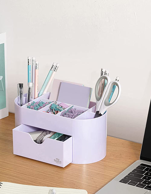 Load image into Gallery viewer, Acrylic Desk Organizer for Office Supplies and Accessories Pen Holder Office Organization Desktop Organizer for Room College Dorm Home School, Light Purple (White Lavender)
