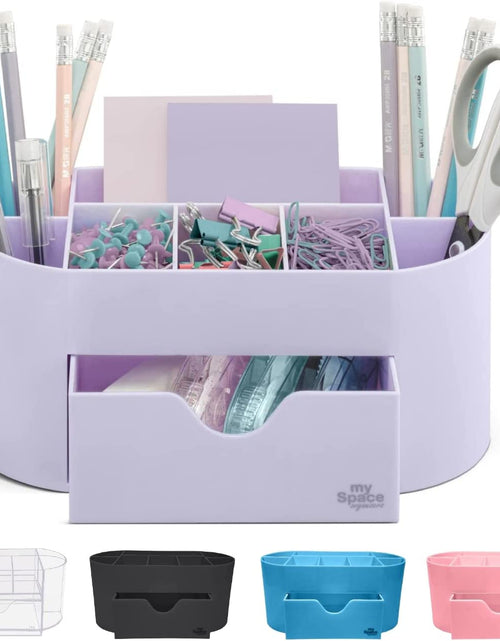 Load image into Gallery viewer, Acrylic Desk Organizer for Office Supplies and Accessories Pen Holder Office Organization Desktop Organizer for Room College Dorm Home School, Light Purple (White Lavender)
