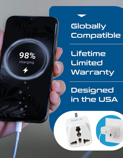 Load image into Gallery viewer, UK, Hong Kong, Ireland, UAE Travel Plug Adapter (Type G) - 3 Pack [Grounded &amp; Universal] (GP-7-3PK)
