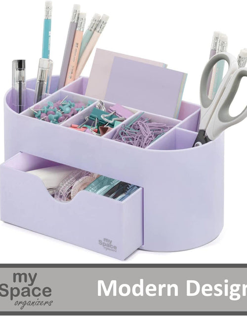 Load image into Gallery viewer, Acrylic Desk Organizer for Office Supplies and Accessories Pen Holder Office Organization Desktop Organizer for Room College Dorm Home School, Light Purple (White Lavender)

