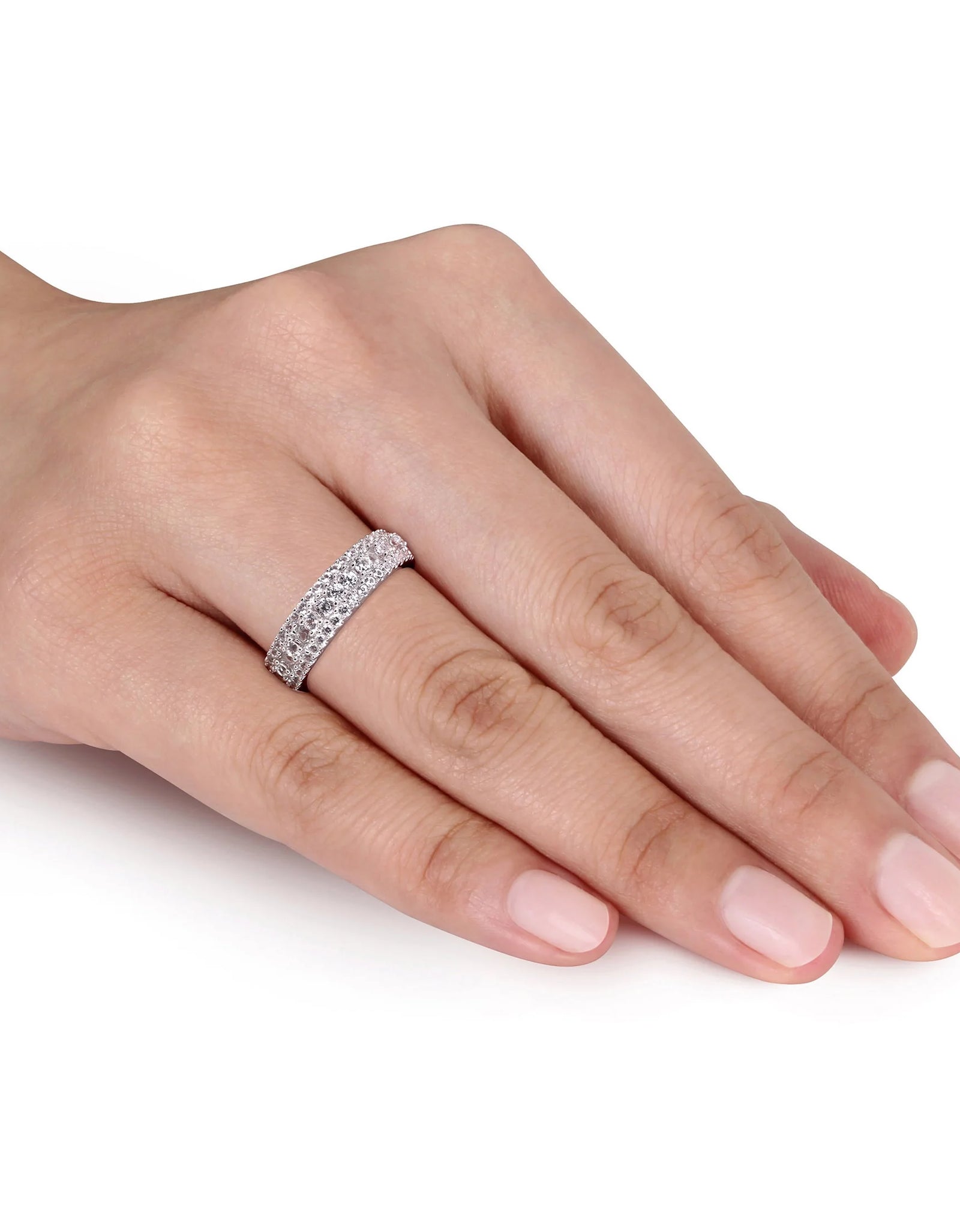 Women'S Created Sapphire Sterling Silver Ring